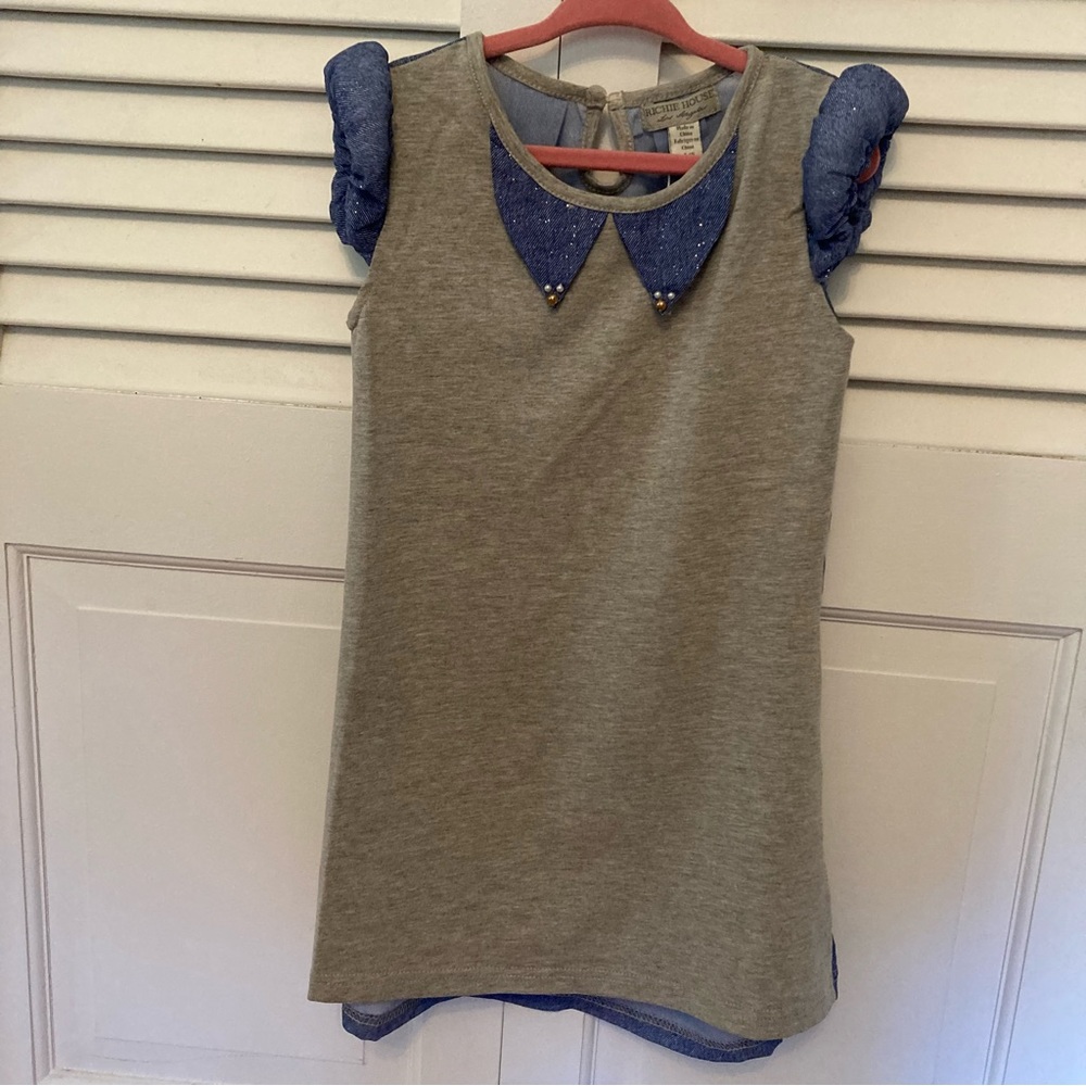 Toddler Slip Dress Size 4/5 Denim Blue NEW Adorable from Richie House